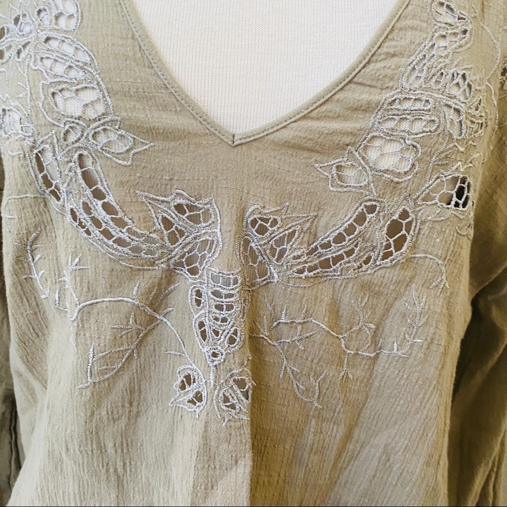 ONE TEASPOON Honey Rider Hand Cut Top In Ochre S - Picture 6 of 7